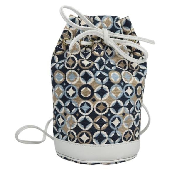 CELINE Shoulder Bag Canvas Blue Beige white Auth EC472V - Picture 1 of 16